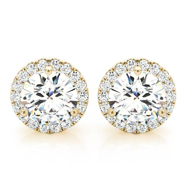 Round Diamond Earrings with Halo
