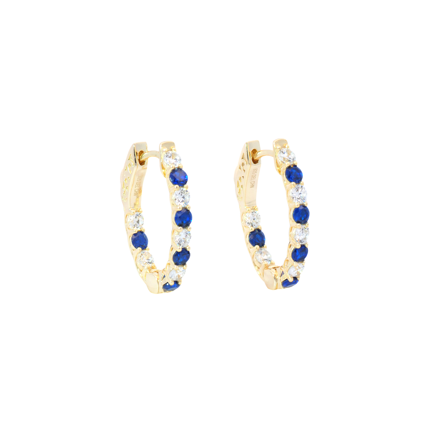 Sapphire CZ In and Out Hoops