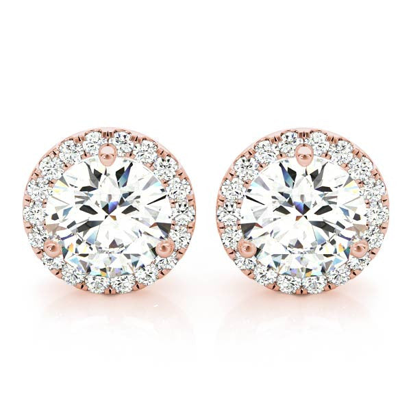 Round Diamond Earrings with Halo