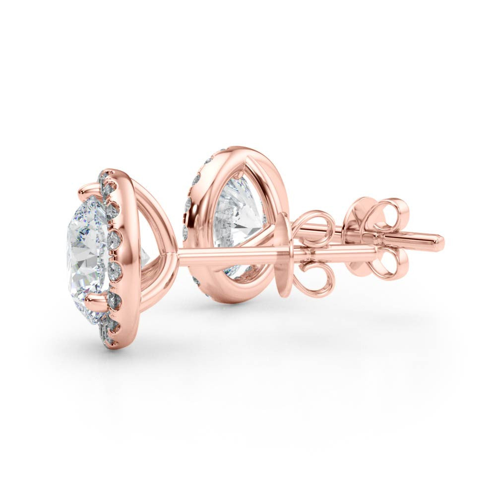 Round Diamond Earrings with Halo