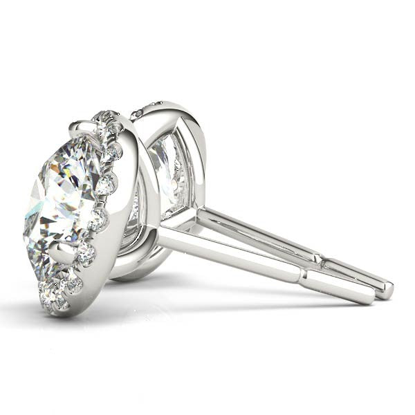 Round Diamond Earrings with Halo