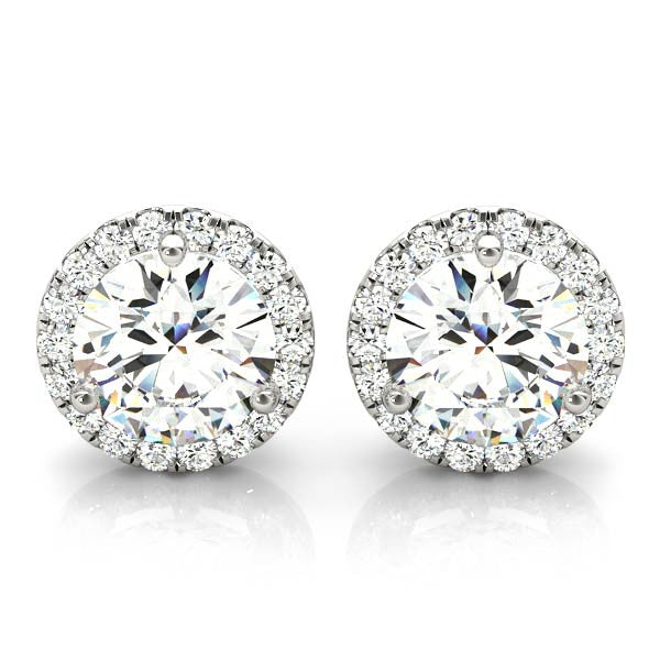 Round Diamond Earrings with Halo