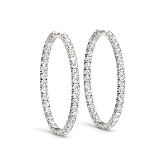 Inside Out Hoop Earrings 1.2 Inch (30mm)