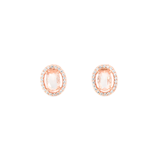 Rose Morganite CZ Earrings