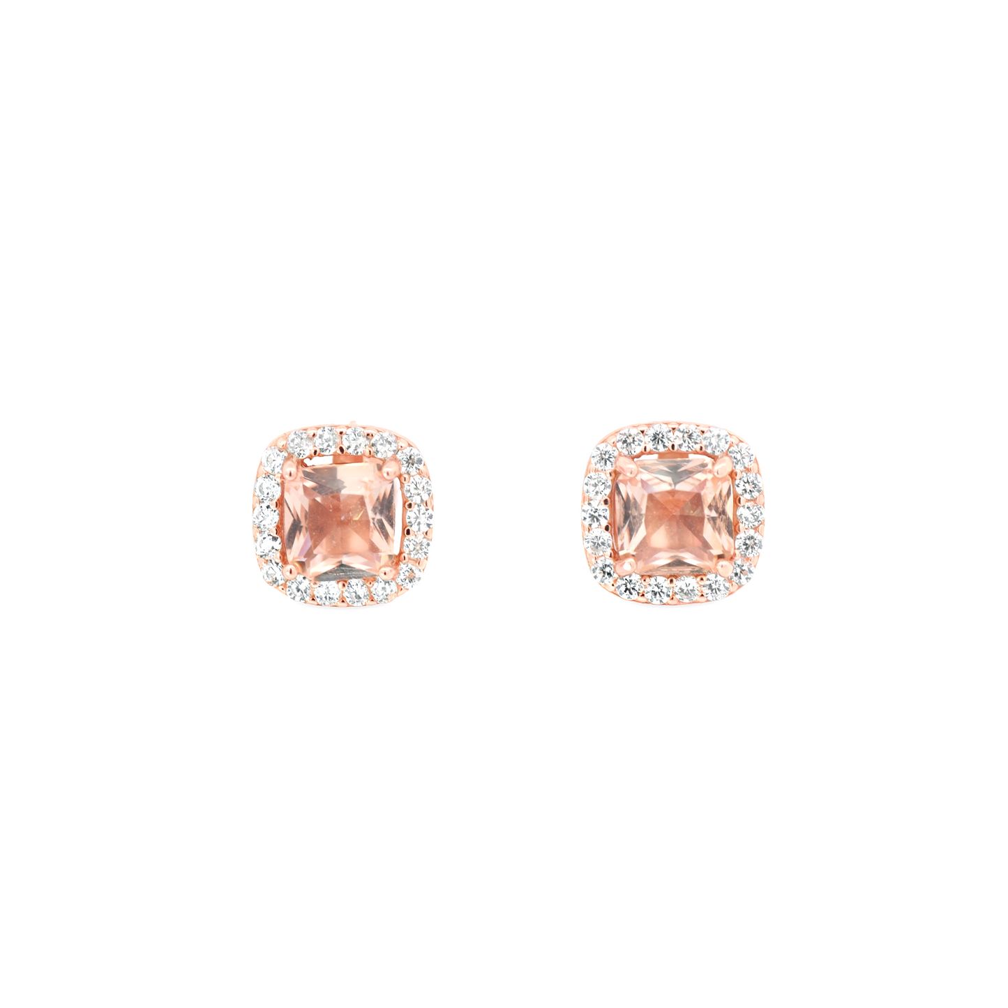 Rose Morganite CZ Earrings