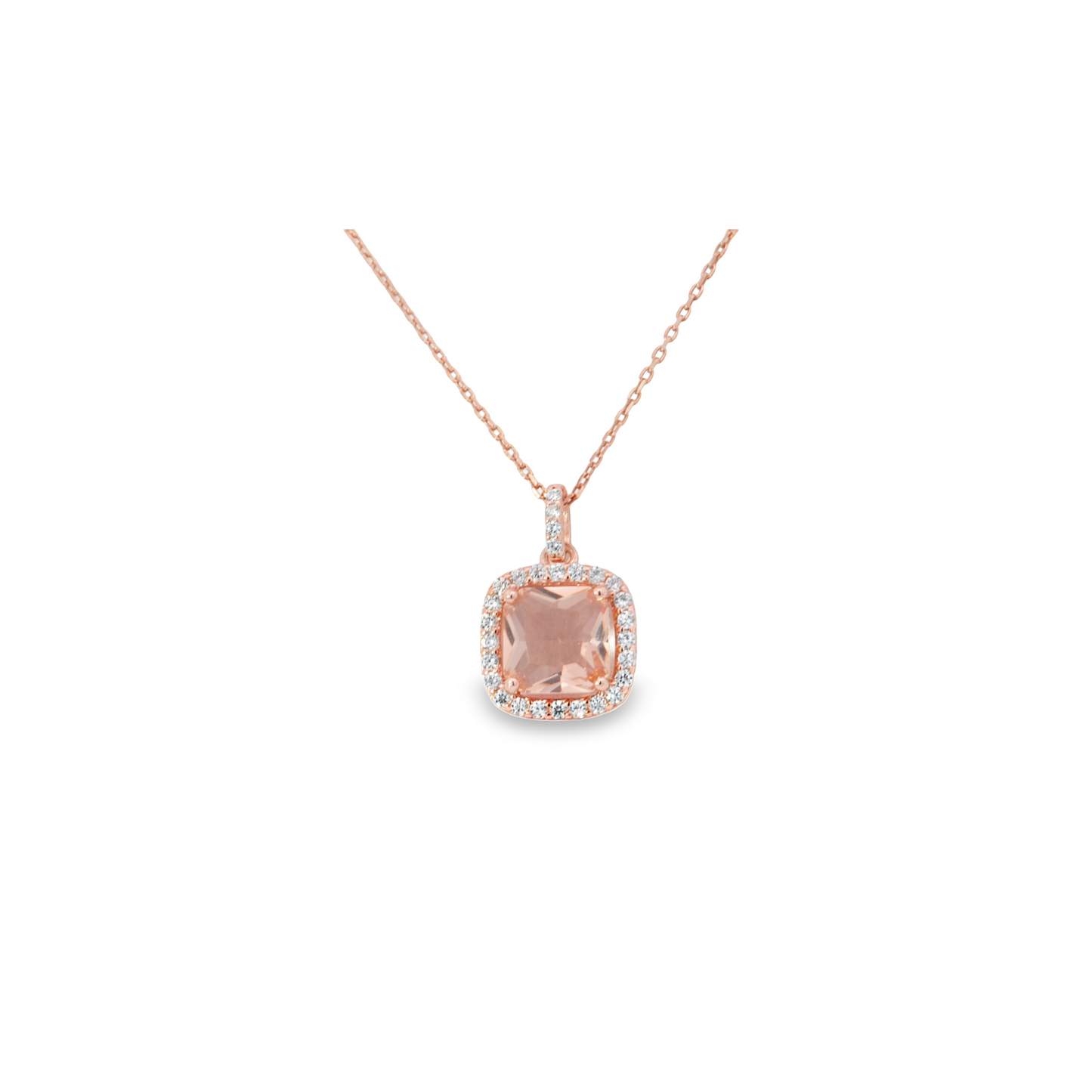 Rose Morganite CZ Necklace