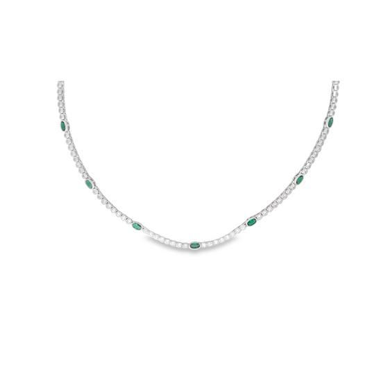 Emerald CZ Tennis Necklace