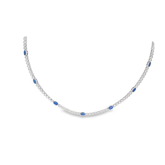 Sapphire CZ Tennis Necklace