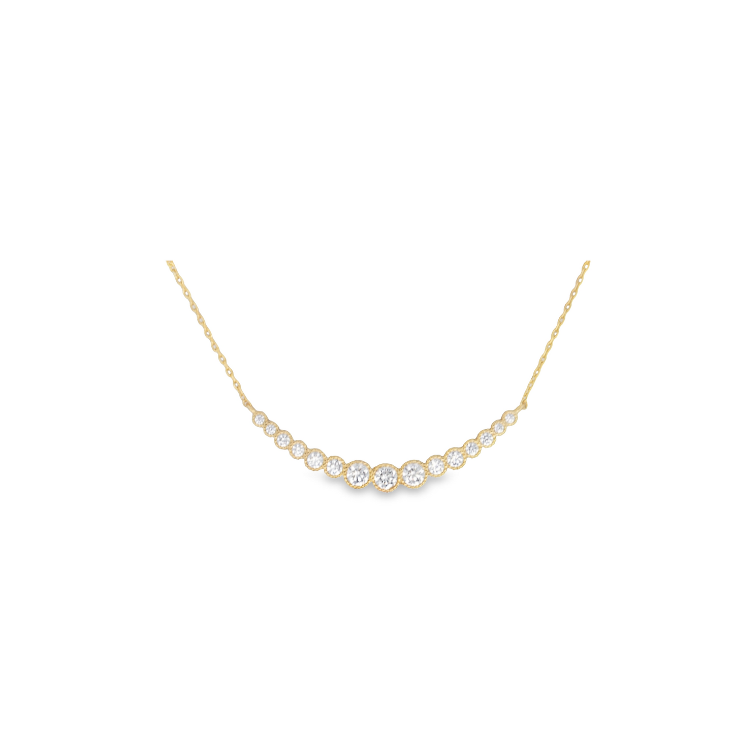 Graduated Bezel Set Necklace