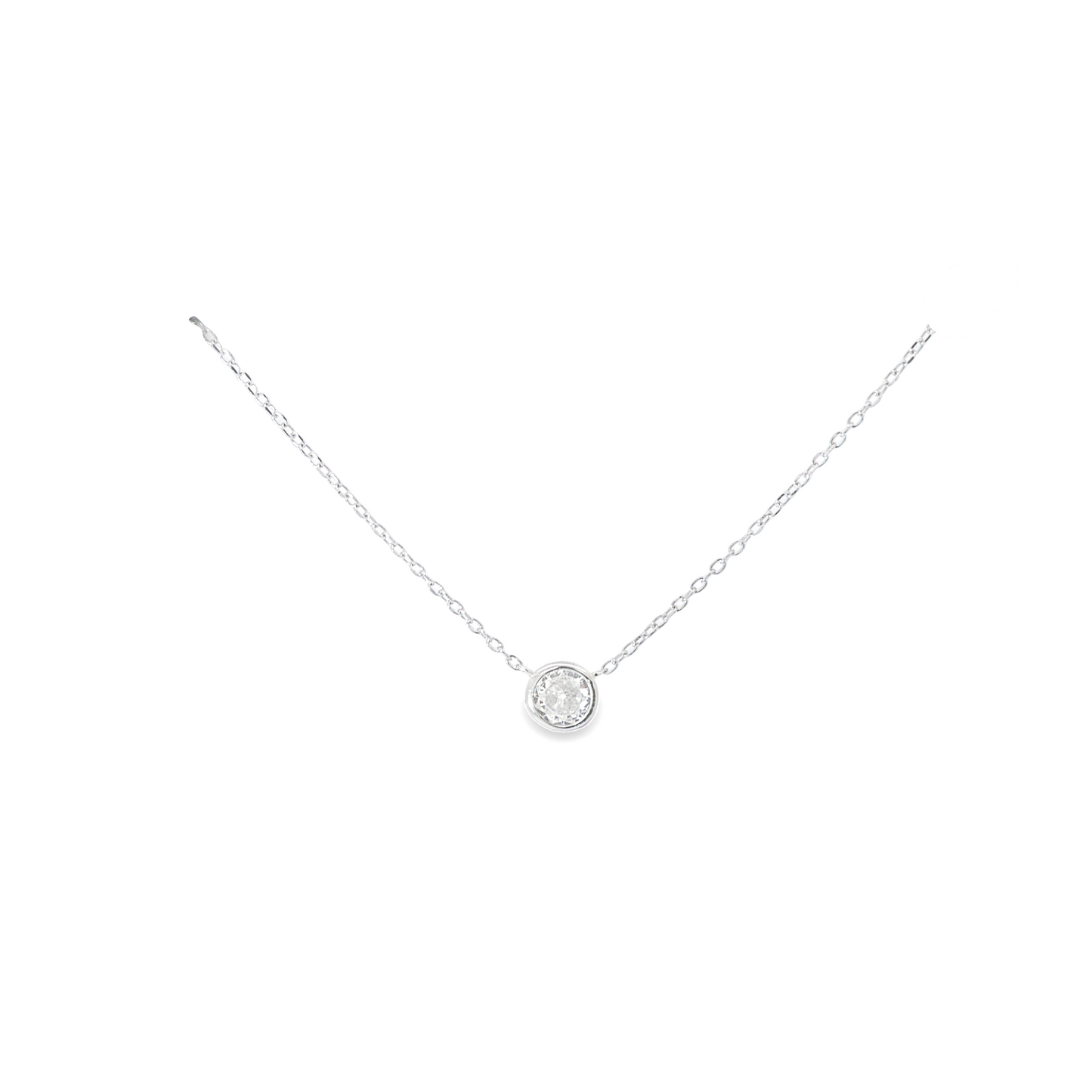 Bezel Set Solitaire Necklace