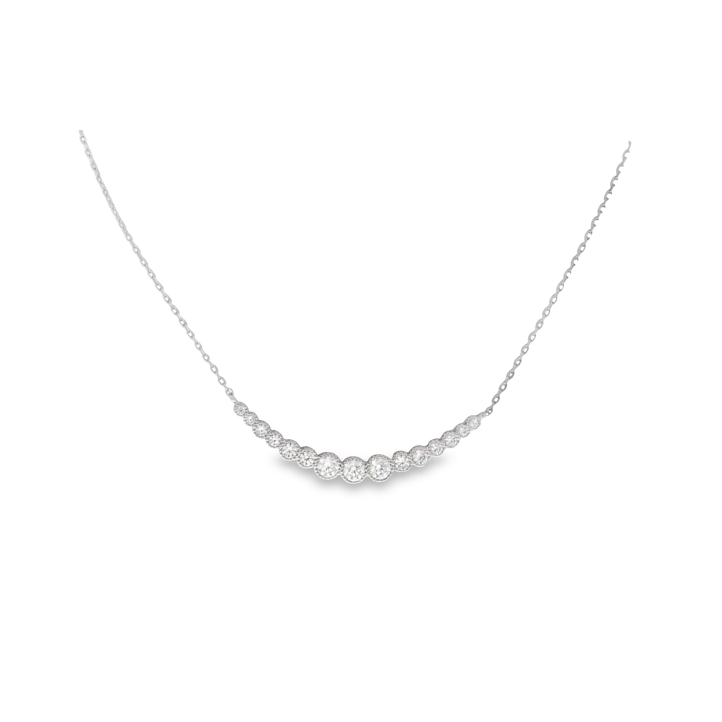 Graduated Bezel Set Necklace