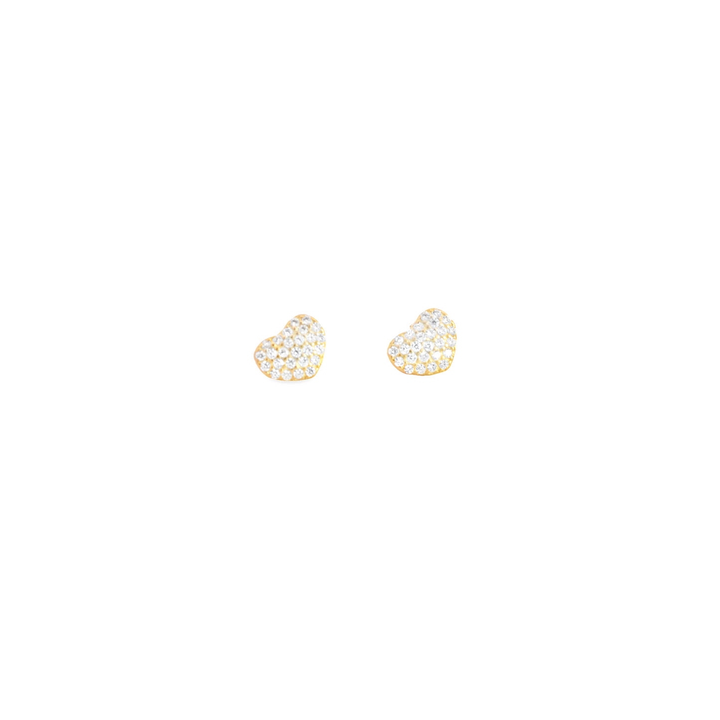 Pave Heart Stud Earrings