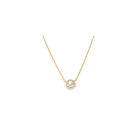 Bezel Set Solitaire Necklace