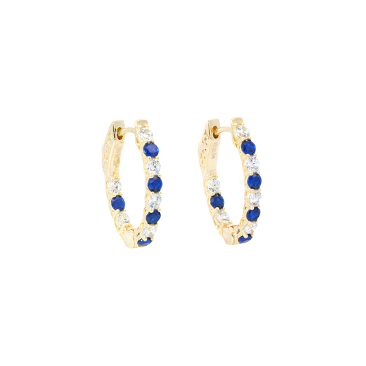 Sapphire CZ In and Out Hoops