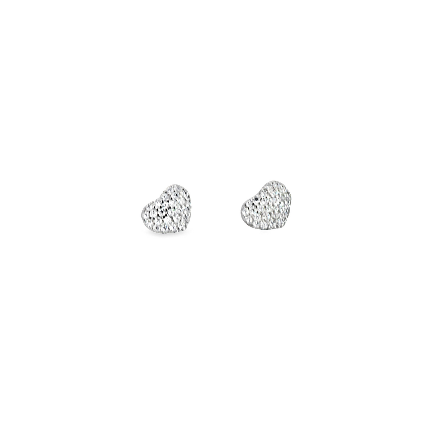 Pave Heart Earring Studs