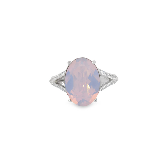 Pink Opal Swarovski Ring