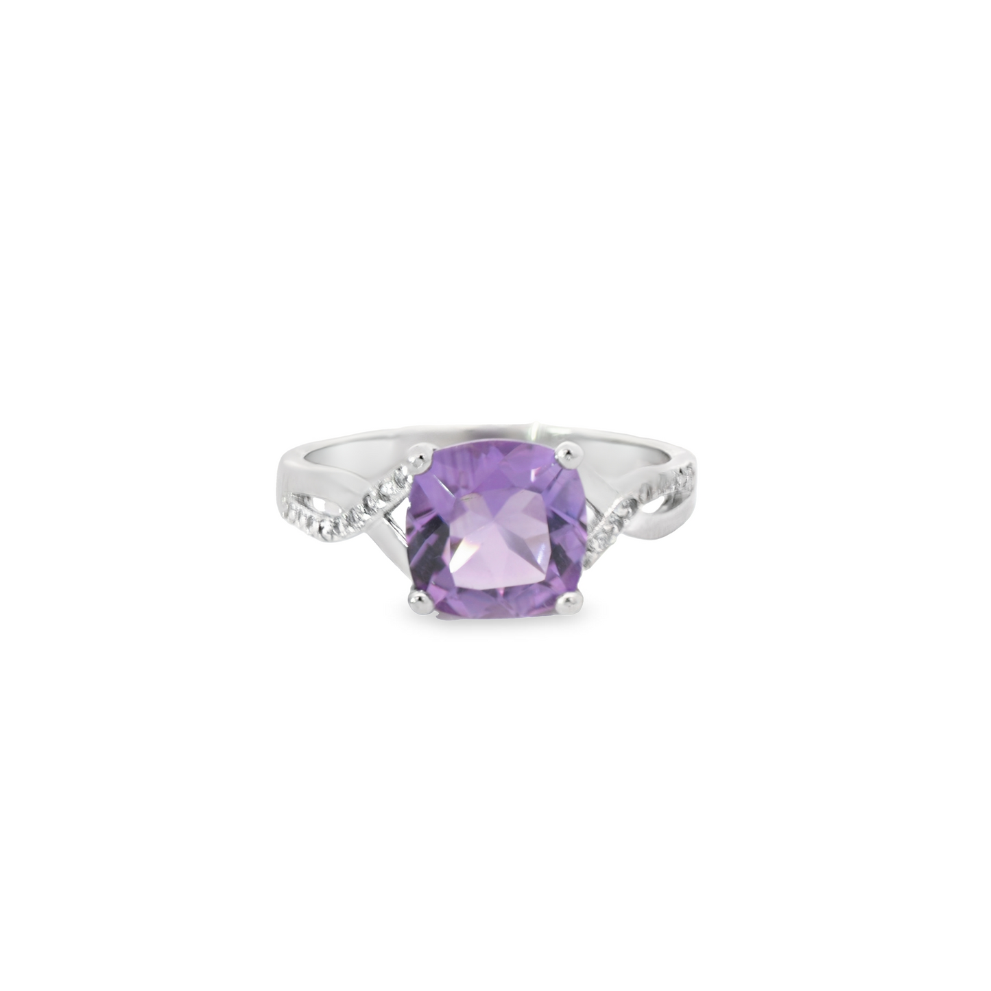 Amethyst and White Topaz Ring