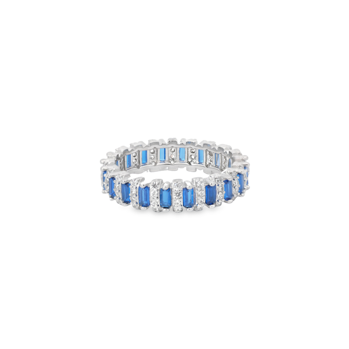 Sapphire CZ Eternity Band Ring