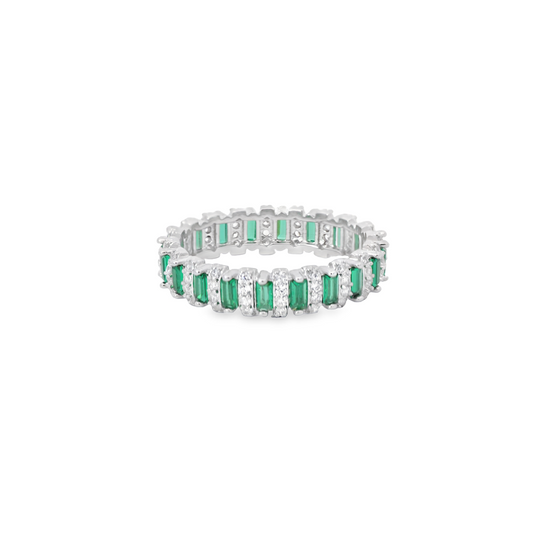 Emerald CZ Eternity Band Ring