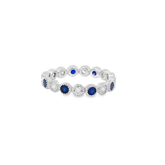 Sapphire CZ Eternity Band Ring