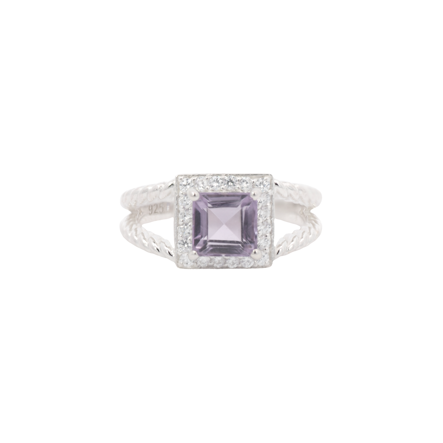 Amethyst White Topaz Ring