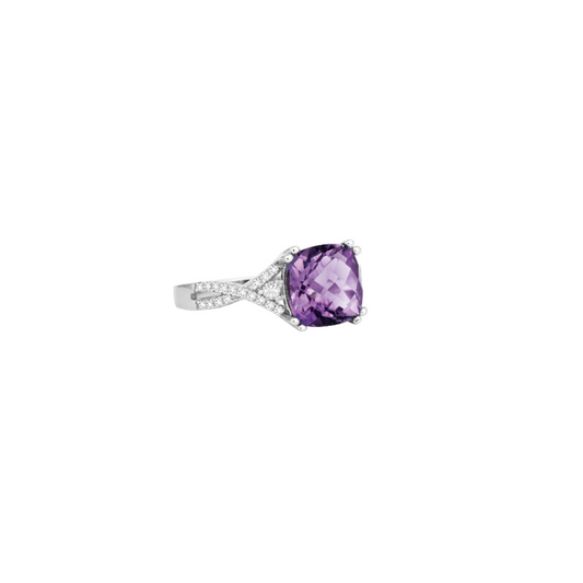 Amethyst and White Topaz Ring