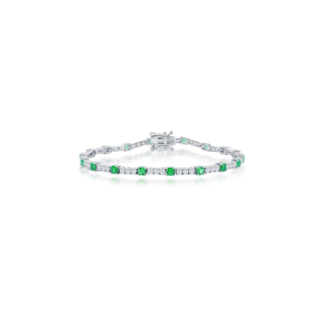 Emerald Color CZ Tennis Bracelet