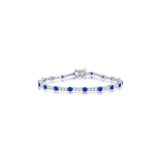 Sapphire Color CZ Tennis Bracelet