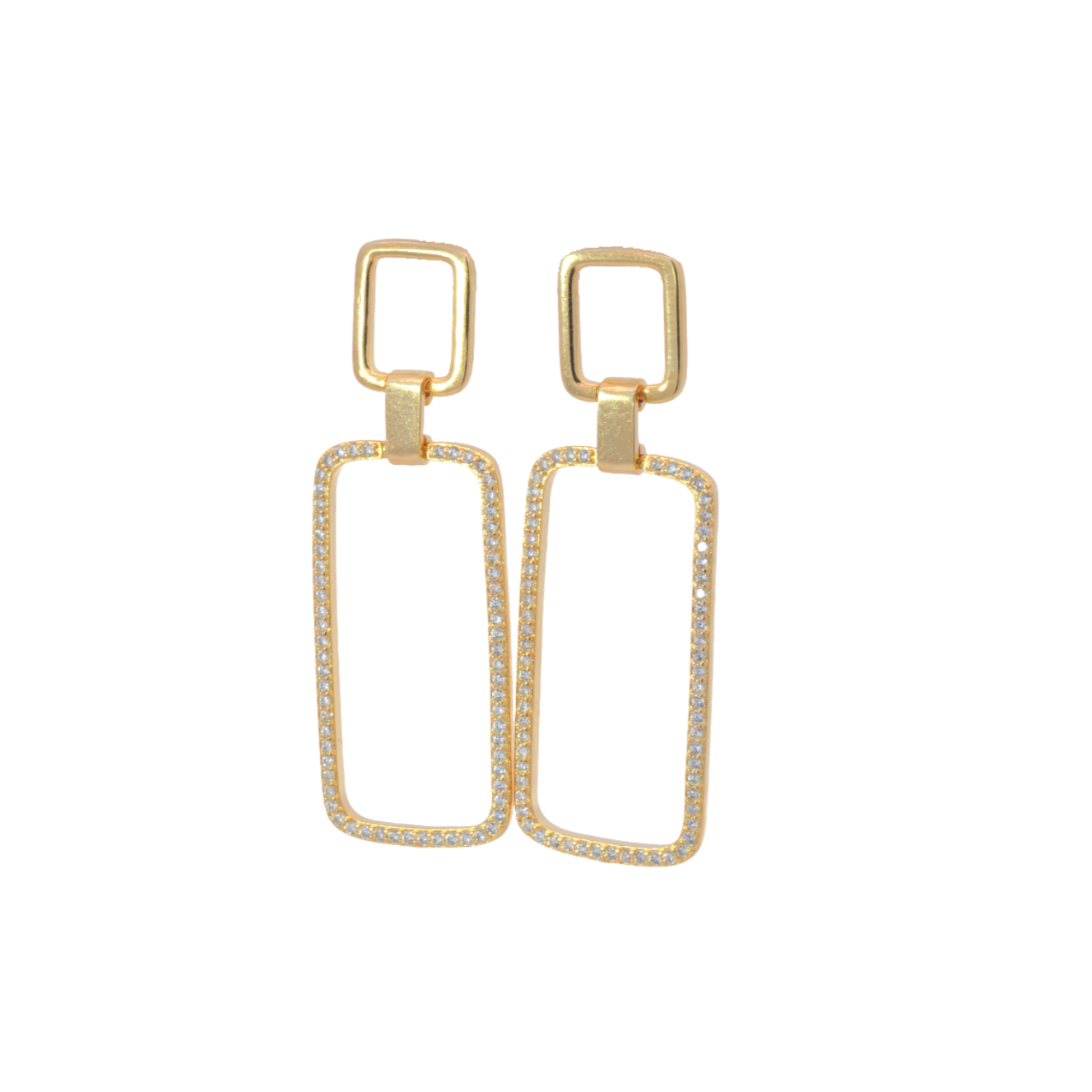 Double Rectangle Dangle Earrings