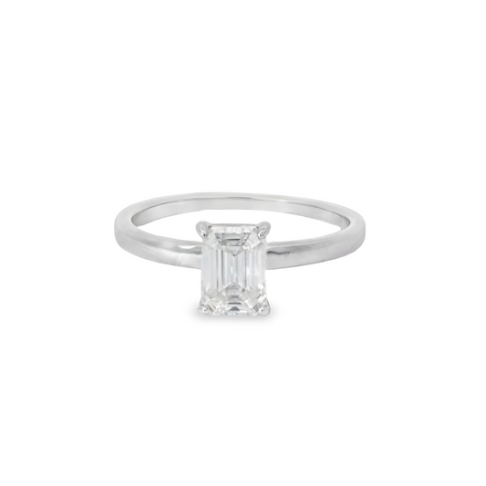 Emerald Cut Moissanite Ring