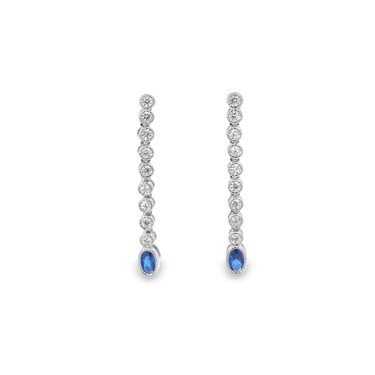 Sapphire CZ Drop Earrings