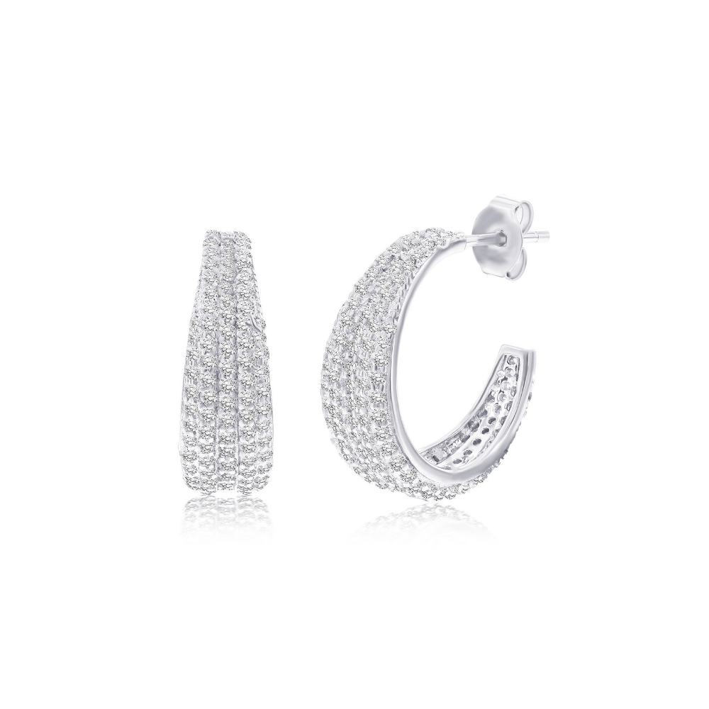 Pave Hoop Earrings