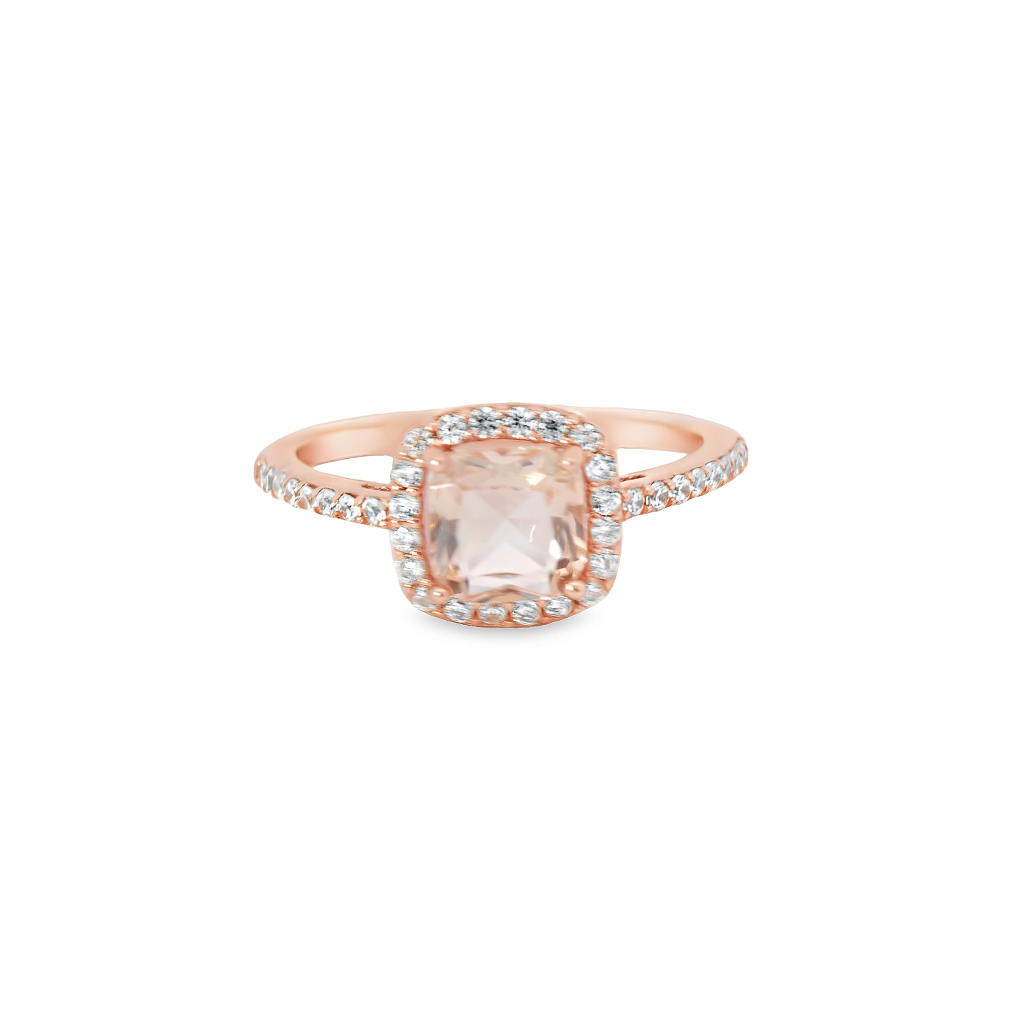 Rose Morganite CZ Ring