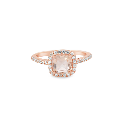 Rose Morganite CZ Ring