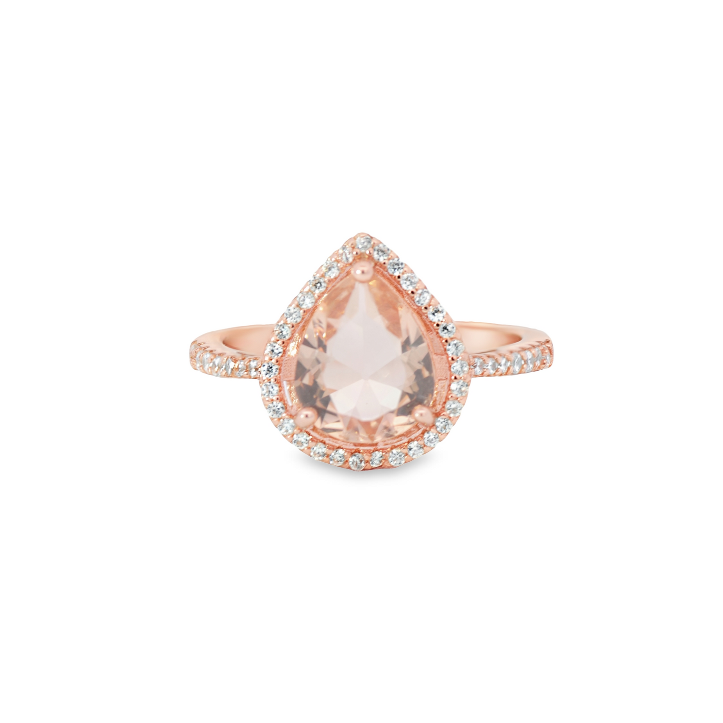 Rose Morganite CZ Ring