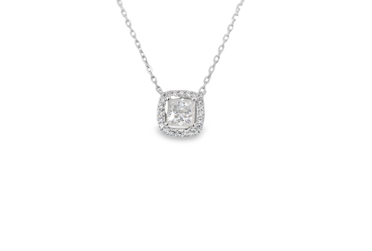 Princess Cut Moissanite Necklace